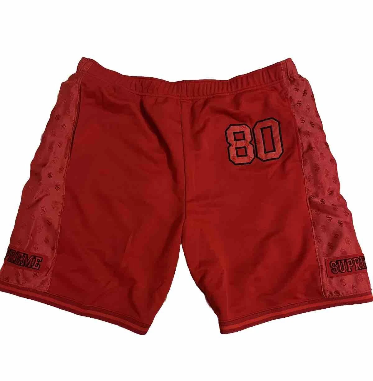 Short de basket ball monogramme Supreme Money ROUGE taille XL 100 % authentique SS18