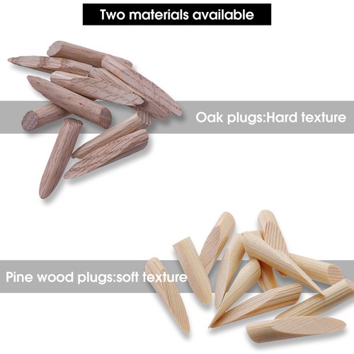 50Pcs Solid Wood Pocket Smooth Surface Pine Oak Plug Inclined Hole Plug - Picture 9 of 14