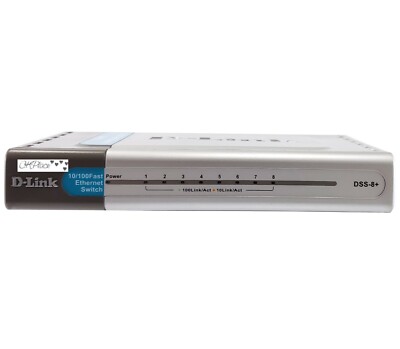 D-Link External Switch No Power Cord 8 Port Model DSS8+ Not Working - Parts Only