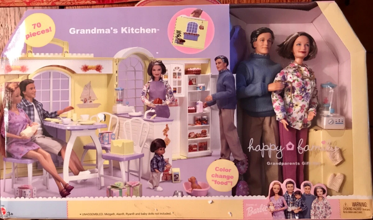 Barbie Happy Family Grandma's Kitchen Doll Gift Set 2003 Mattel #B9880 NRFB  - We-R-Toys