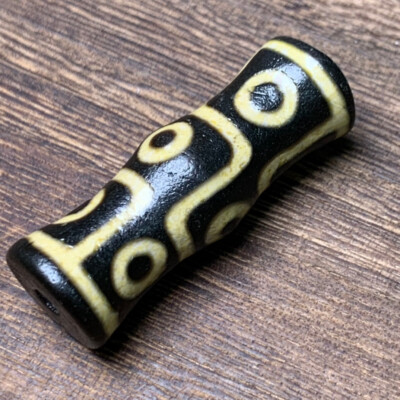 Tibetan Nepalese Himalayan Ancient agate Old Dzi Talisman 9 eye Bead Amulet FYM
