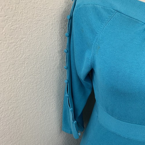 Antonio Melani Damen Gr. Small Blau Pullover Stretch Kleid Knopf Seidenmischung - Bild 2 von 12