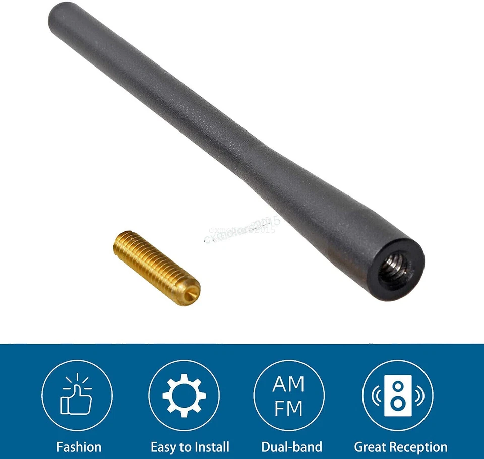 Para 09-23 Ford F-150 antena de rádio de carro 4,7" mastro robusto preto rádio AM/FM antena - Imagem 4 de 4