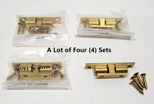 4-Solid Brass Closet Cabinet Door Catch Dual Stainless Roller Ball Tension Latch