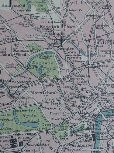 Map 1913: England & Wales London Electric Railways Vintage Antique #4/5 B - Picture 13 of 15