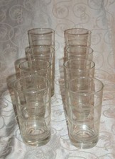 Lot of 8 Clear Glasses - 2 Large, 6 Small