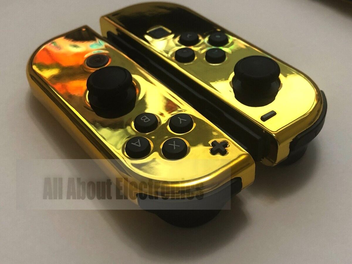 Custom Chrome Gold Nintendo Switch Joy Con Joy-Con JoyCon Custom Chrome Gold Nintendo Switch Joy Con Joy-Con JoyCon