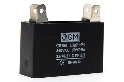 CBB61 CEILING FAN CAPACITOR 1.5UF 450VAC 1.5 UF 450VAC MOTOR ELECTRIC 1.5MFD MFD