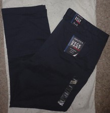 NAUTICA Mens DECK CLASSIC-FIT NAVY STRETCH CHINO KHAKI PANTS Size 42 X 31/32 NEW