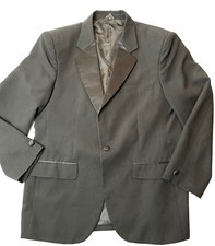 Mens Size 42R Black Henry Segal Tuxedo Jacket Machine Washable Polyester