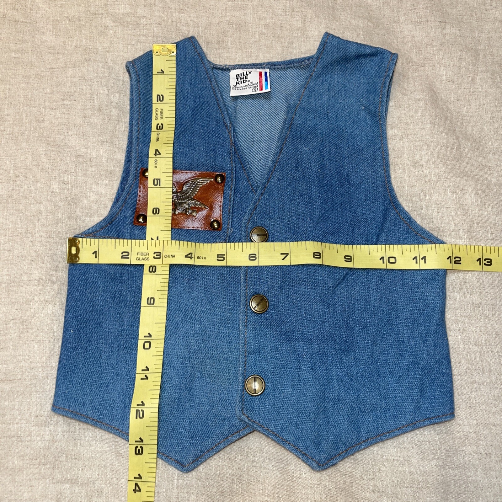 Vintage Billy the Kid denim vest w Eagle size 5 Gem