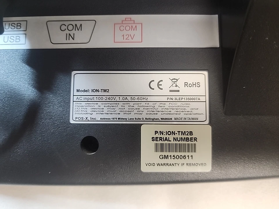POSX (ION-TM2) Touchscreen Monitor w/ION PT2 Recipt Printer - Image 3 of 4