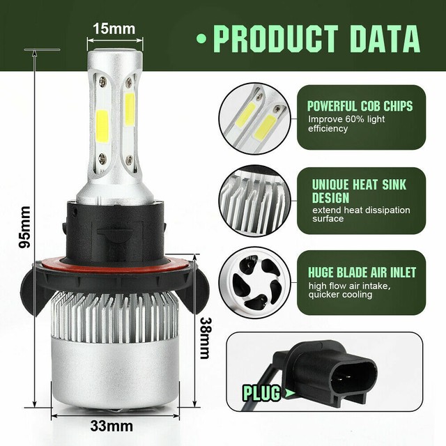 2PCS H1/H3/880/881 Car Bulb Headlight Plug and Play 70W 20000LM 6500K