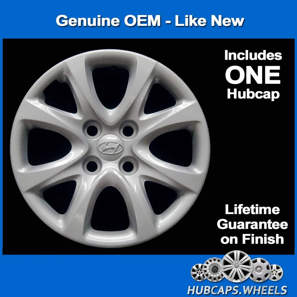Tapacubos para Hyundai Accent 2012-2014 genuino de fábrica OEM 14 pulgadas cubierta de rueda 55569 Foto 2 de 4