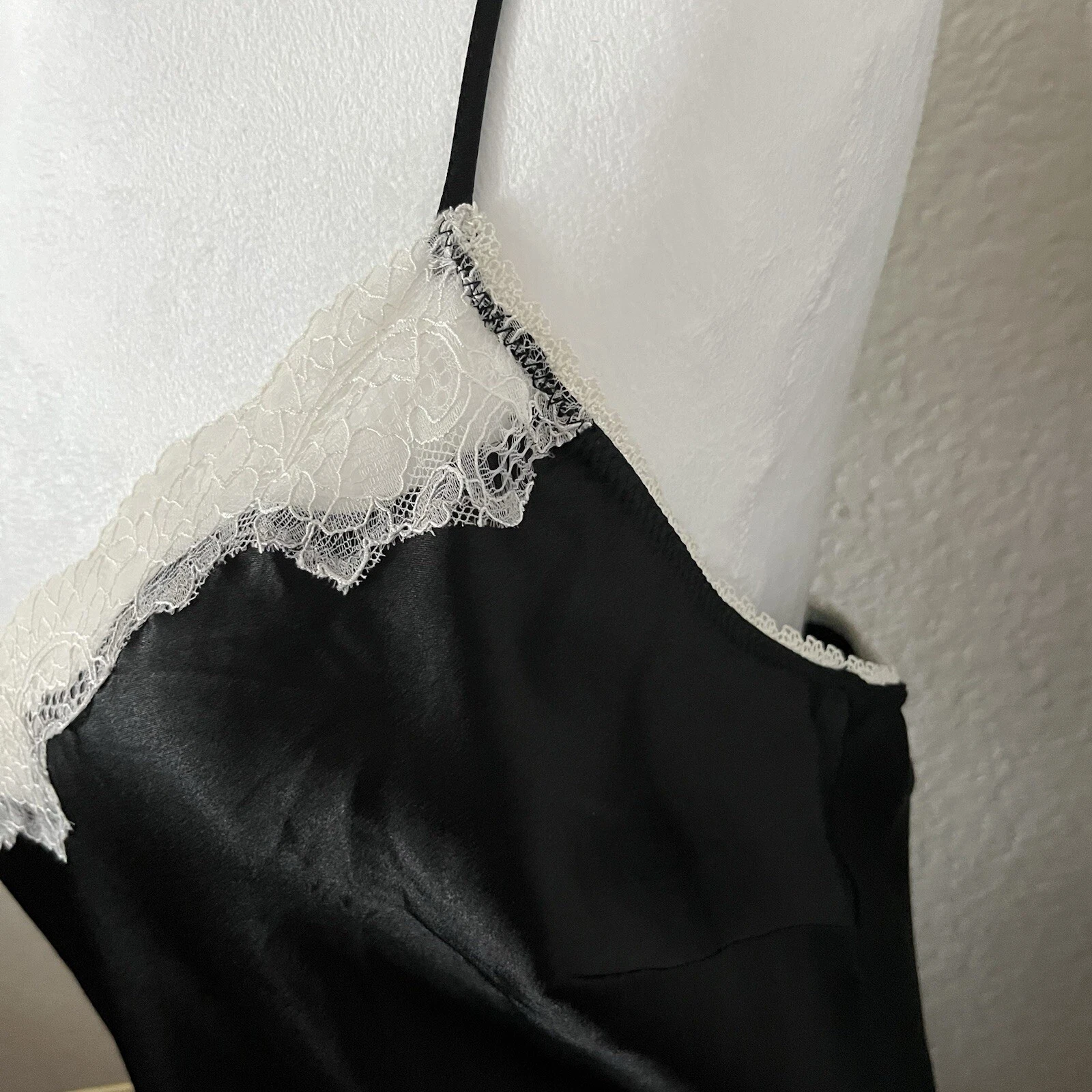 UNDERCOVER Victoria's Secret Mini Abito Vintage Bianco e Nero Pizzo Raso Angelo Slip Tg L G