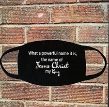 Bible Verse Face Mask /COTTON/Black /biblical Face Mask/Christian Face Mask
