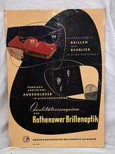 alte Werbung Pappe ,Pappschild "Rathenower Brillenoptik"41x29,5cm
