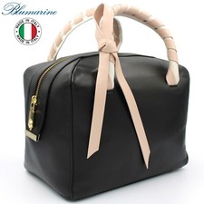 €455 Blumarine 1ma linea piccola borsa bauletto pelle nera fiocco Made in Italy