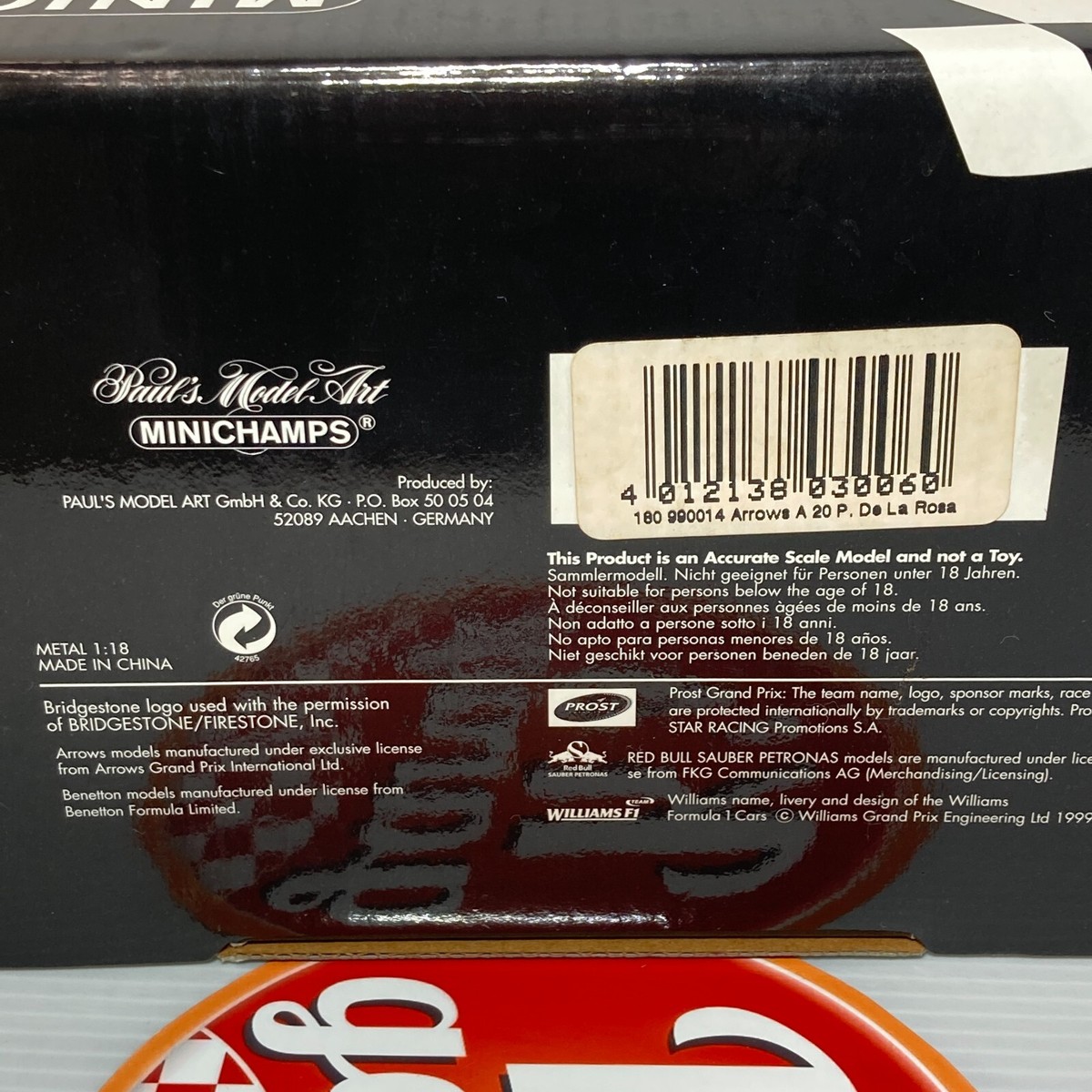 MINICHAMPS 1/18 Arrows A20 Pedro de la Rosa Repsol #14 1999