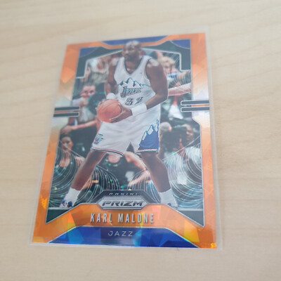 Karl Malone 2019-20 Panini Orange Blue Ice Prizm NBA Basketball Card #19