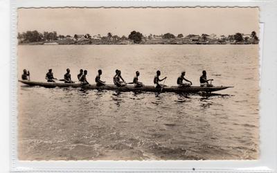 LES PIROGUES SUR LA LAGUNE, ABIDJAN: Ivory Coast postcard (C30592)