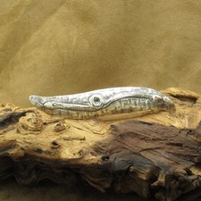 Vintage Sterling Silver Double-Headed Snake Hair Barrette