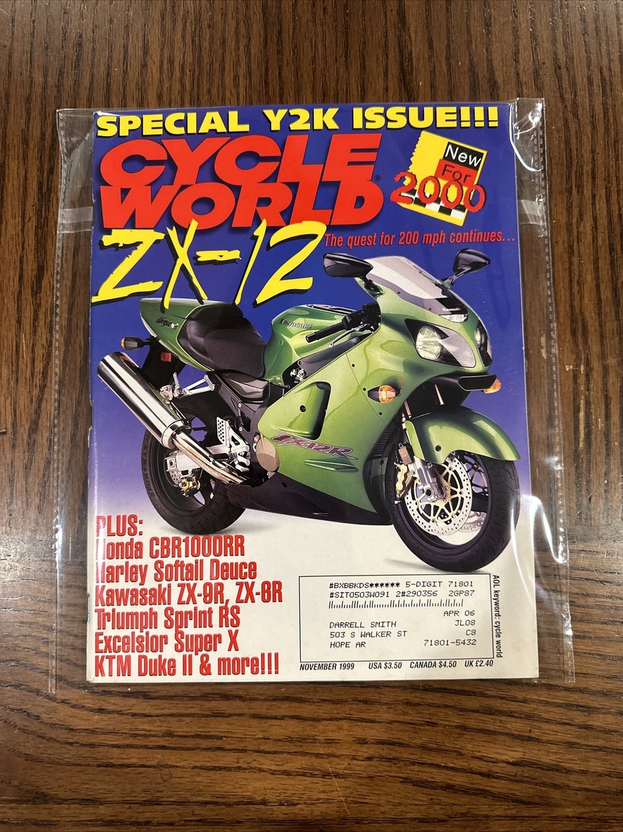Cycle World Magazine November 1999 ZX12 & Honda CBR1000RR & Harley