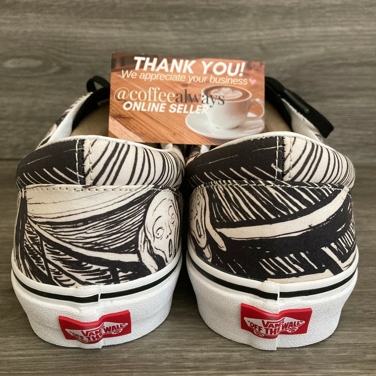 VANS✕ＭoMA美術館別注　オーセンティック　27センチUS9 Vans x MoMA Edvard Munch The Scream Black White Gray Era