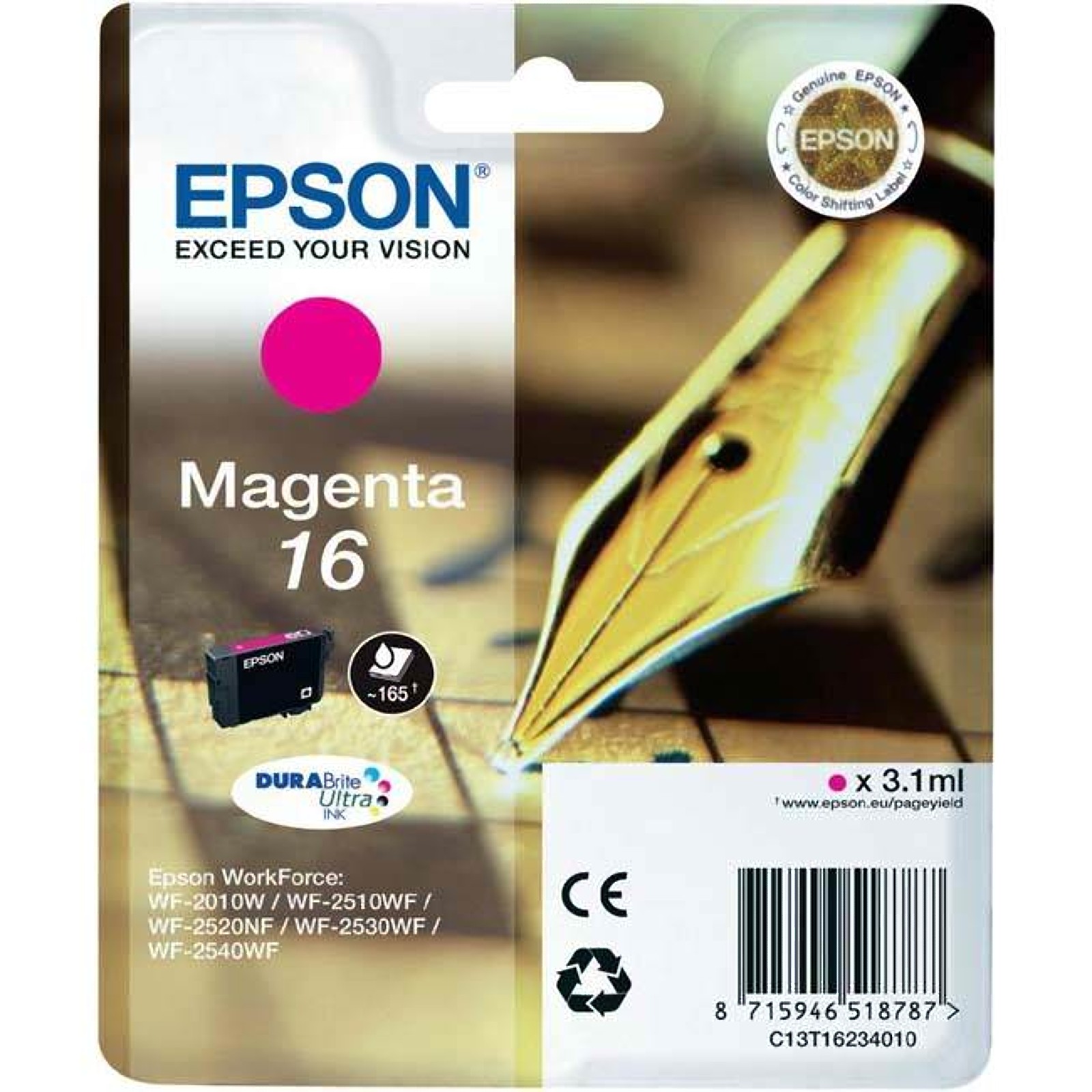 Original Epson 16 Magenta Ink Cartridge (C13T16234012) - Clearance - Image 2