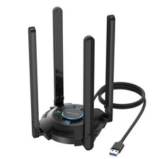 WAVLINK AX5400 USB WiFi 6E Adapter for PC, Tri-Band USB3.0 for...