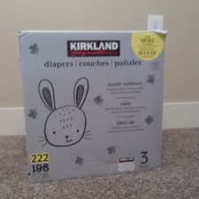 NEVER opened Kirkland Signature Size 3 Baby Diapers 222 Count for 16-28lbs