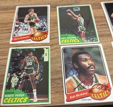 Rare Celtics Lakers Vintage IP SIgned Autographed Card Lot 8) Cowens Parish Tiny
