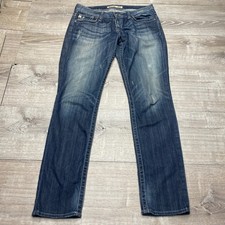 Big Star Jeans Maddie Womens 28R Blue Denim Mid Rise Straight Leg Embroidered