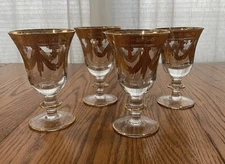Interglass / Arte Italica MEDICI Italy Crystal Wine Glasses Set Of 4 - 24K 