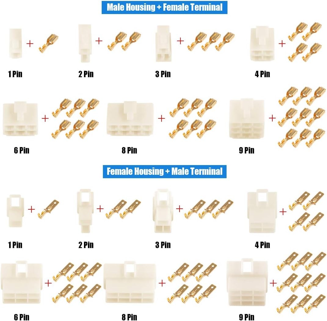 Glarks 400Pcs 6.3mm 1 2 3 4 6 8 9 1 2 3 4 6 8 9 Pin, white and gold 