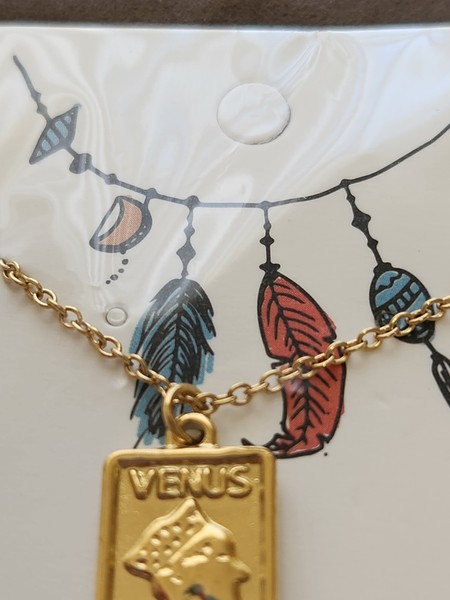 Alternate view of 18k Gold Plated Venus 1990 Rectangular Pendant Necklace 16-18