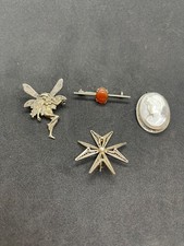 Silver Job Lot Hallmarked 925 Brooches, Vintage, Mother of Pearl, Aghat