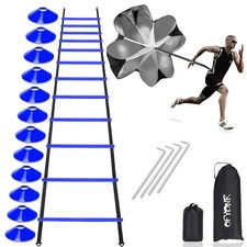 OFYDNR Speed Agility Ladder Training Set, 12 Rung 20Ft Agility Ladder, 12 Dis...