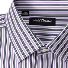 David Donahue Dress Shirt Twill 17.5 36/37 Long Sleeve Oxford Button French Cuff