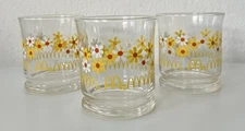 3 Vtg 80's McDonalds Flowers Daisy Floral Libby's Juice Glass Retro Lowball