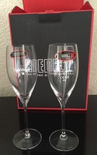 DOM PERIGNON CHAMPAGNE CRYSTAL FLUTE BY RIEDEL X 2  22 CMS TALL UNBOXED