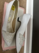 VTG Bridal Pumps Shoe Beaded Dyeables Wedding White Size 6 1/2 Medium