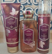 NEW Set of 3 Bath  Body Works Autumn Drive Body Mist, Cream,  Wash