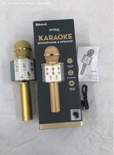 Vibe Sounds Gold Wireless Bluetooth Speaker  Karaoke Microphone Rechargeable