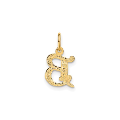 14k Gelbgold Initiale B Anhänger Charm strukturierte Schrift Monogramm - Bild 3 von 6