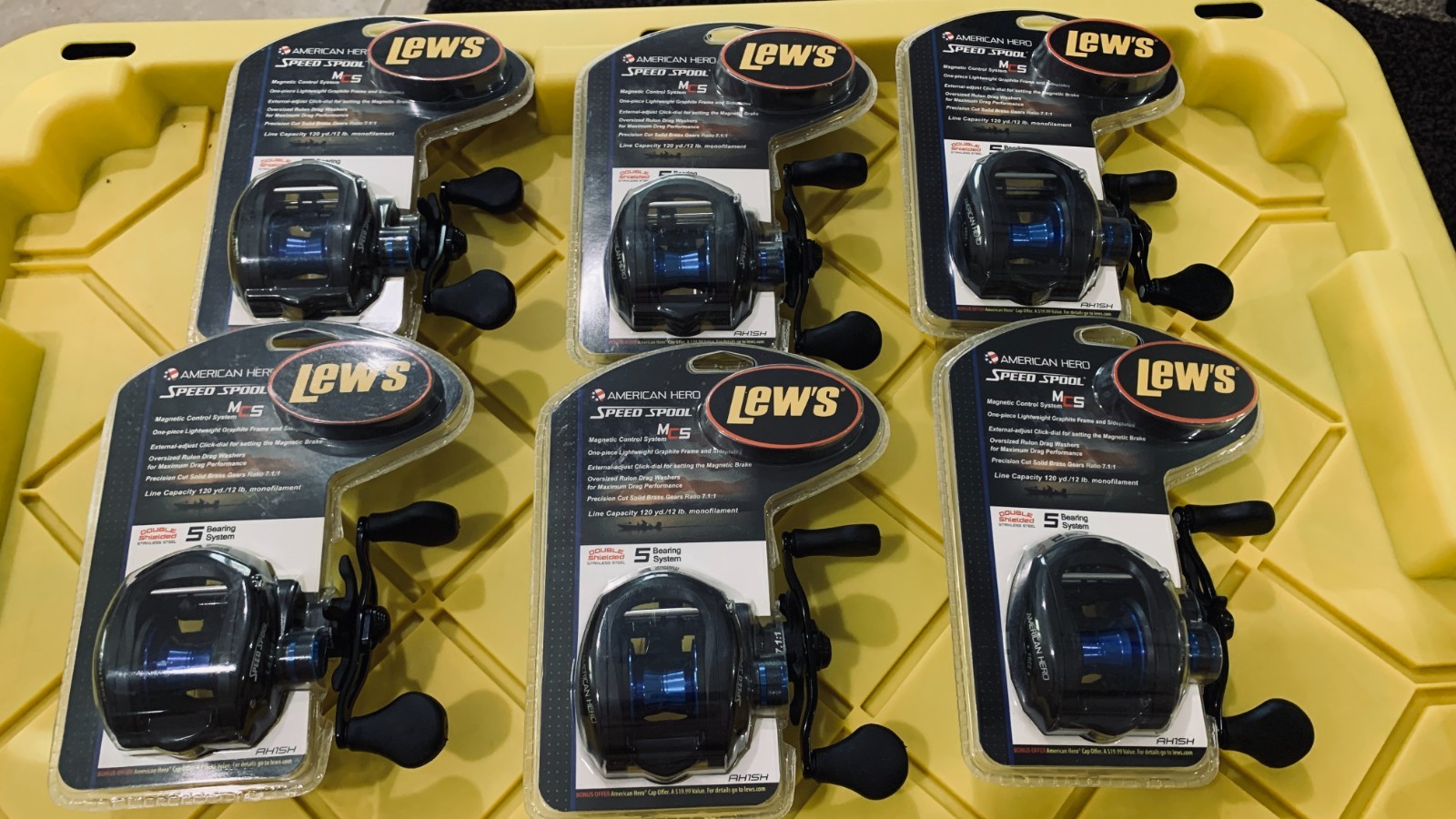 LEW'S AMERICAN HERO AH1SH Baitcast Reel, 7.1:1, 5 Bearing, R