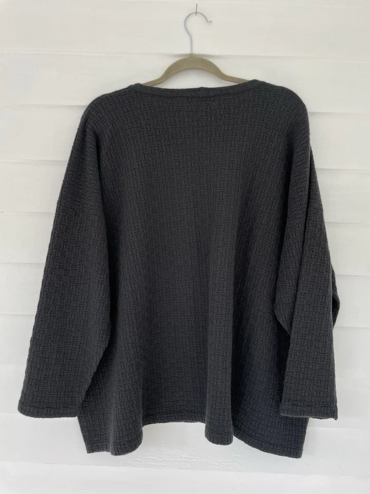 Eskandar Cashmere Gray O/S BasketWeave Oversized Pullover Sweater One Size - Image 2 of 4