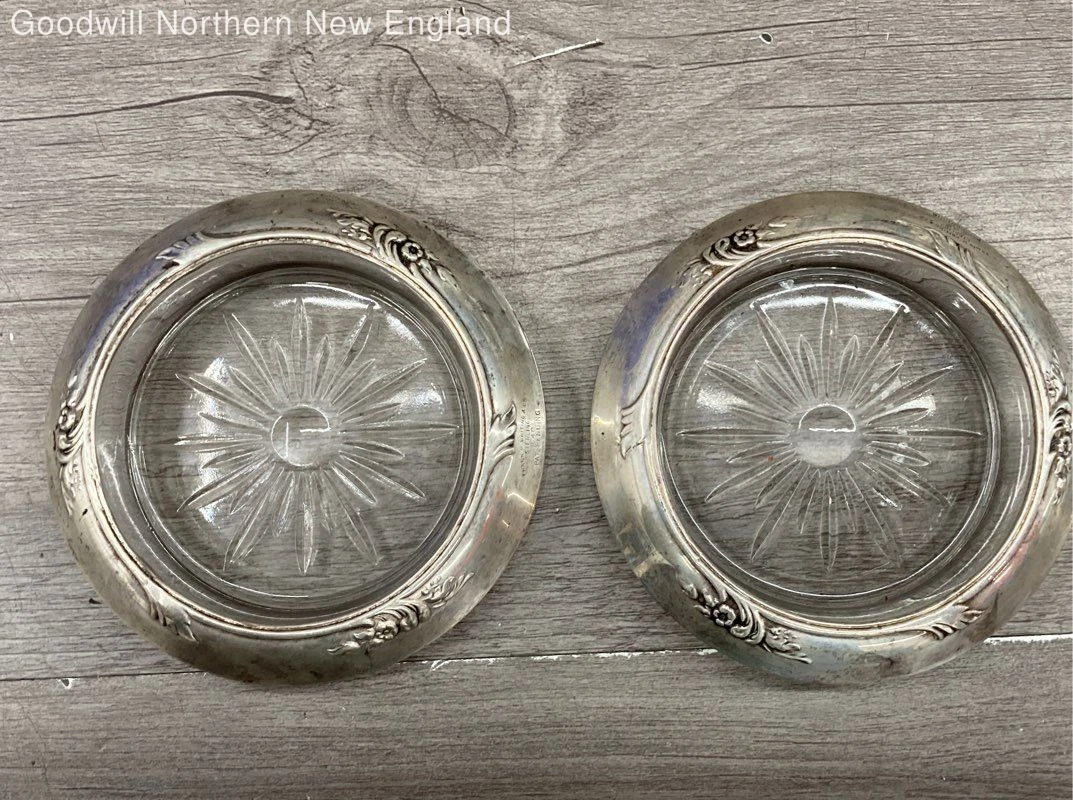 Frank M. Whiting Antique US Sterling Silver Dishes & Coasters for