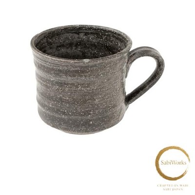 New Marui Seito Shigaraki Ware Hechomon Mug Large Capacity approx. 370ml Black
