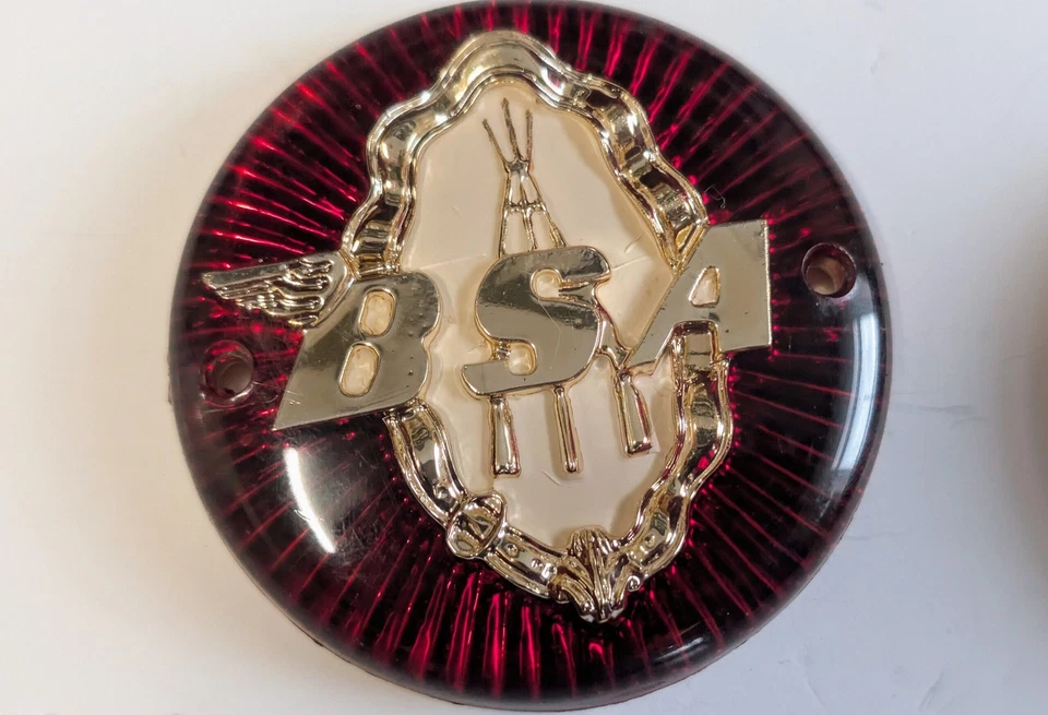 AGED VINTAGE LOOK BSA TANK BADGES C11, C12, M20, M21, B31, B33, A7, A10 1957-62 - Image 2 of 2